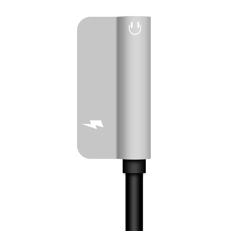 Hat Prince HC-13 USB Type-C a 3.5 mm Audio + Tipo-c Adaptador de Cable de Carga Femenino - Plata