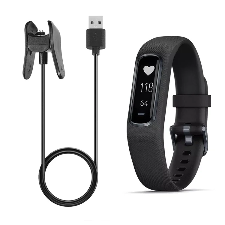 For Garmin Vivosmart 4 1m Replacement USB Data Sync Charging Cable Cord with Charging Clip Holder