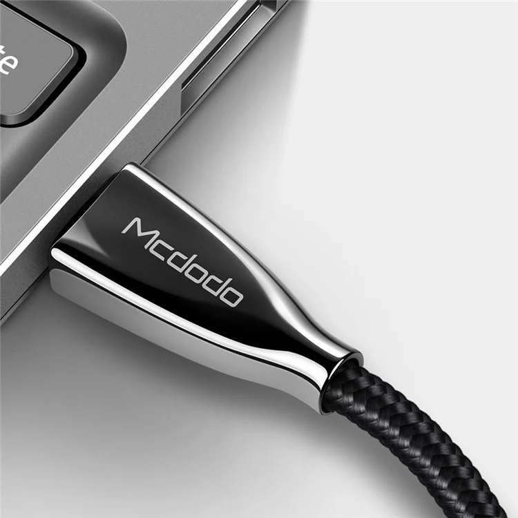 Câble de charge rapide MCDODO en nylon tressé de 2 m de type C vers type C pour iPhone 15 Série, Samsung, Huawei, HTC - Noir