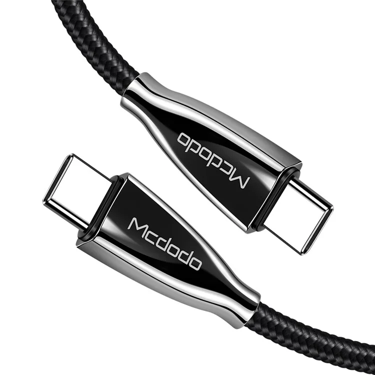 Câble de charge rapide MCDODO en nylon tressé de 2 m de type C vers type C pour iPhone 15 Série, Samsung, Huawei, HTC - Noir