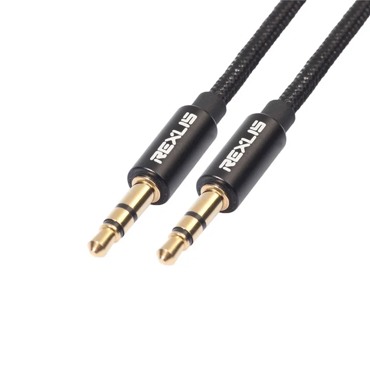 Cabo de áudio AUX 3,5 mm dourado de macho para macho 10 m