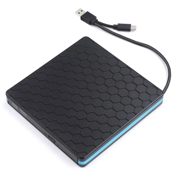 Unidade Externa de CD DVD Queimadora Reprodutora para USB 3.0 Tipo-C Portátil Slim DVD/CD Rom RW Rewriter/Writer/Reader