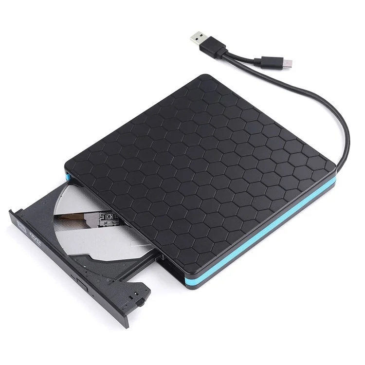 Unidade Externa de CD DVD Queimadora Reprodutora para USB 3.0 Tipo-C Portátil Slim DVD/CD Rom RW Rewriter/Writer/Reader