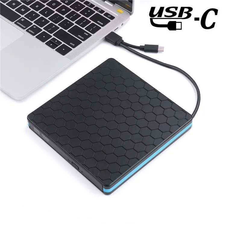 External CD DVD Drive Burner Player to USB 3.0 Type-C Portable Slim DVD/CD Rom RW Rewriter/Writer/Reader