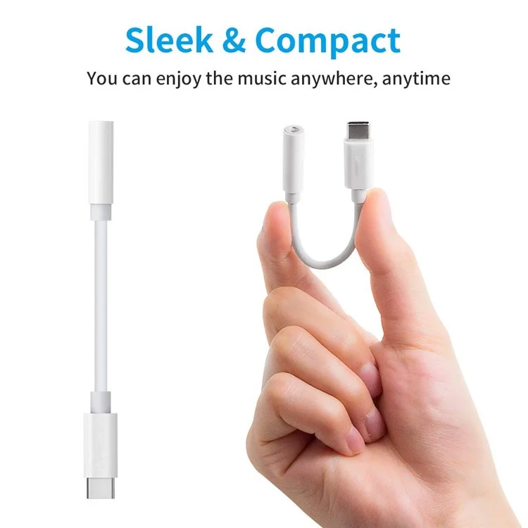 Adaptateur USB-C Type-C vers prise casque 3,5 mm femelle pour iPad Pro 12,9 pouces (2018) / Pro 11 pouces (2018) / Huawei P20 / P20 Pro, etc.