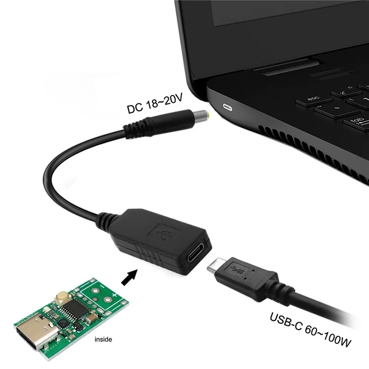 CY UC-101 USB-C Female to 4.0*1.7mm Male Power Plug PD Emulator Trigger Charge Cable