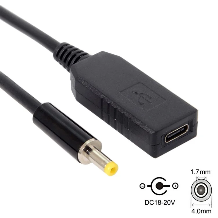 CY UC-101 USB-C Female to 4.0*1.7mm Male Power Plug PD Emulator Trigger Charge Cable