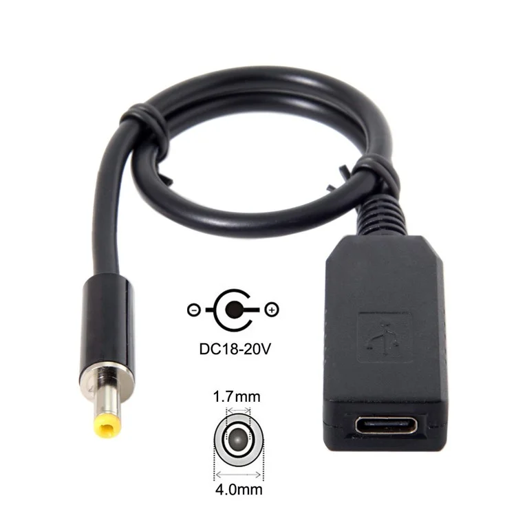 CY UC-101 USB-C Female to 4.0*1.7mm Male Power Plug PD Emulator Trigger Charge Cable