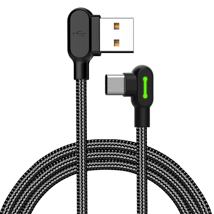 Série de Botões Mcdodo CA-5283 Nylon Trançado 3M Tipo-c Cabo de Carregamento de Dados USB Para Samsung Huawei HTC - Preto