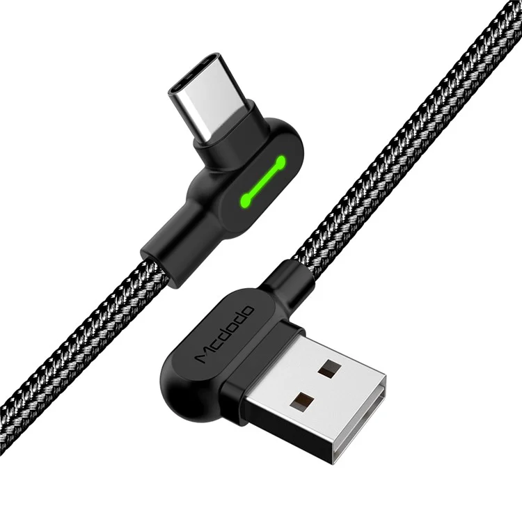 Mcdodo CA-5283 Serie de Botones Nylon Trenzado Cable de Carga de Sincronización de Datos USB 3M Para Samsung Huawei HTC - Negro