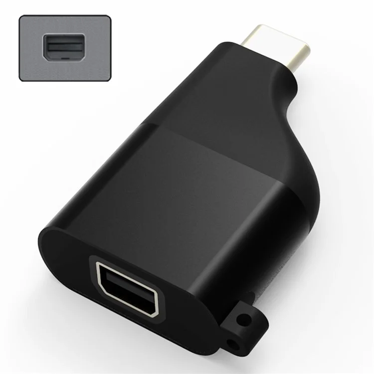 Adaptador Convertidor de USB-C Tipo-C a Mini Displayport 4K 2K con Cadena para Tablet y Teléfono y Portátil