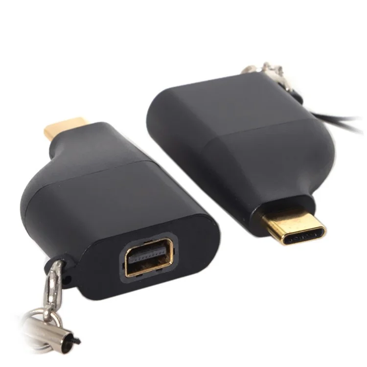 Adaptador Convertidor de USB-C Tipo-C a Mini Displayport 4K 2K con Cadena para Tablet y Teléfono y Portátil