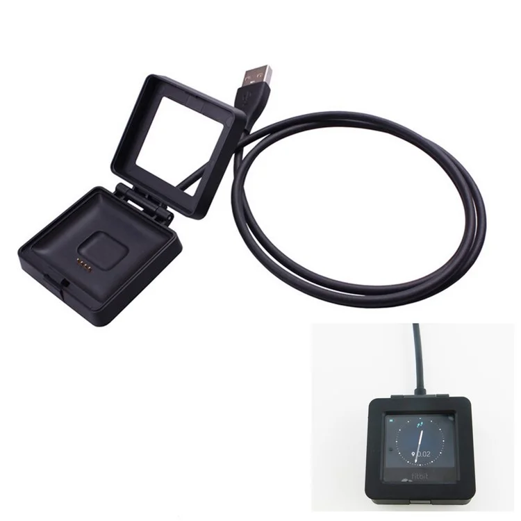 Cargador de repuesto, base de carga, soporte para Fitbit Blaze Smart Fitness Watch - Negro
