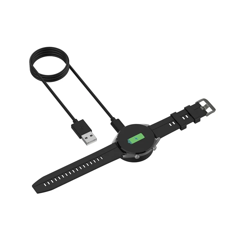 Para Huawei Honor GS Pro / Watch GT Magic Magnetic Cargador de 1m Cable Cargador Smart Watch Estación de Carga Línea de Carga de Repuesto - Negro