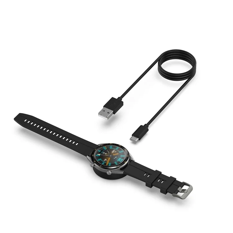 Para Huawei Honor GS Pro / Watch GT Magic Magnetic Cargador de 1m Cable Cargador Smart Watch Estación de Carga Línea de Carga de Repuesto - Negro