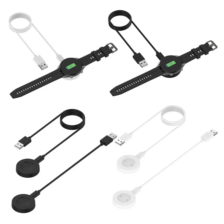 Para Huawei Honor GS Pro / Watch GT Magic Magnetic Cargador de 1m Cable Cargador Smart Watch Estación de Carga Línea de Carga de Repuesto - Negro