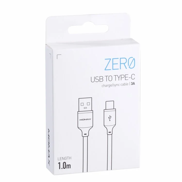 MOMAX 1M USB Type-C Vers USB-A Data Sync Charging Cable Pour Samsung Huawei Xiaomi - Blanche