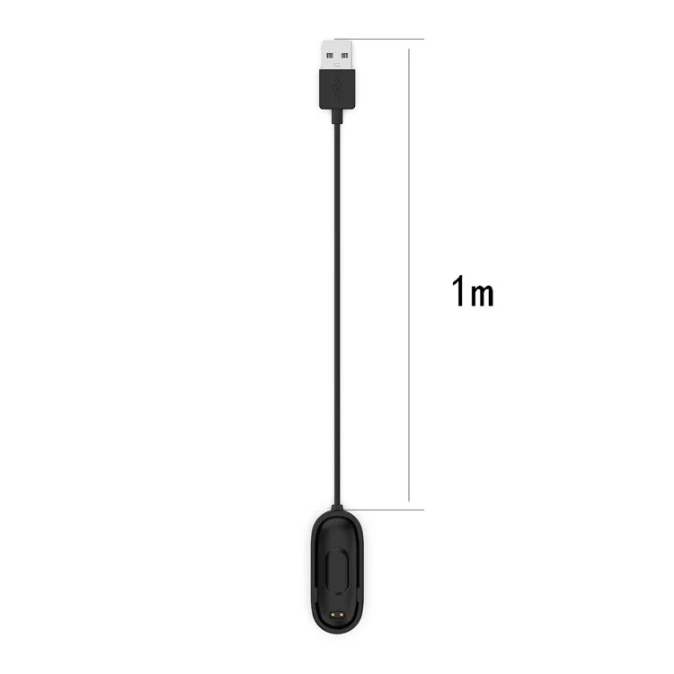1m USB Charging Line Cradle ABS Charging Cable for Xiaomi Mi Smart Band 4 - Black