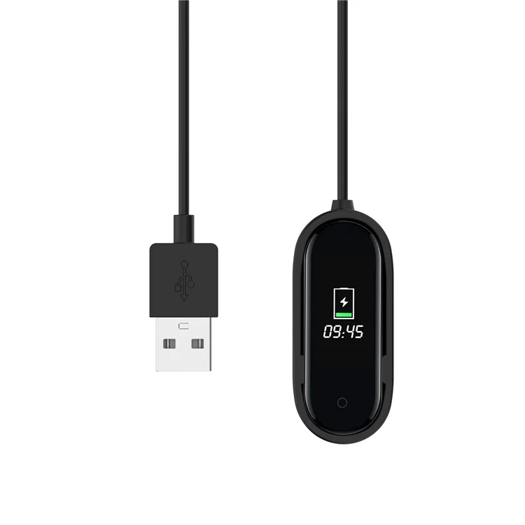 1m USB Charging Line Cradle ABS Charging Cable for Xiaomi Mi Smart Band 4 - Black