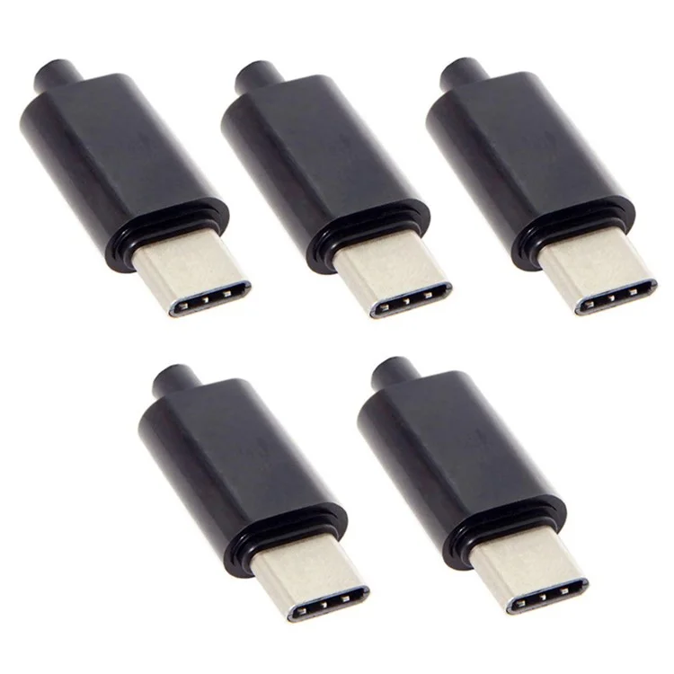 5PCS/Lot DIY 24Pin USB Type-C USB-C Male OTG Host Type 5.1k Resistor with Black Housing Cover