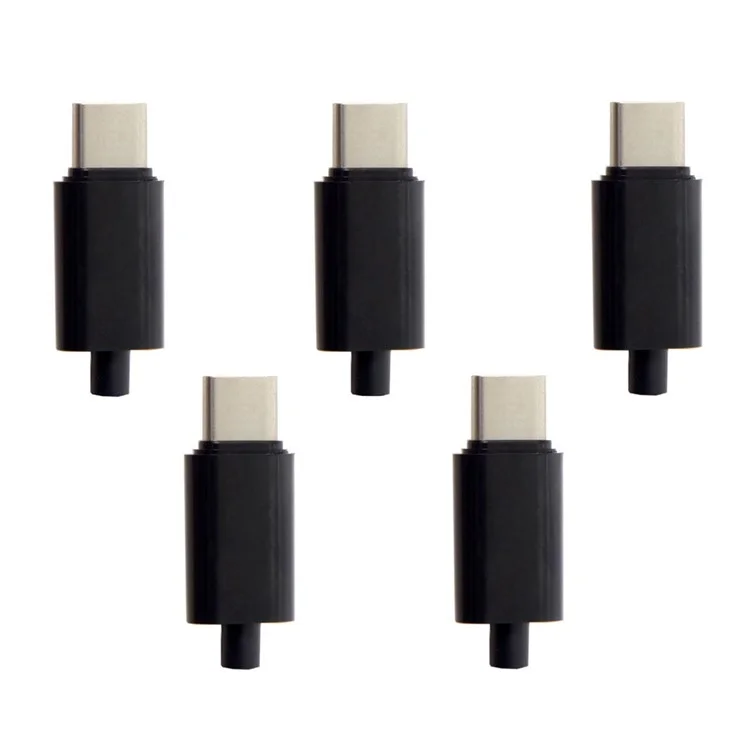 5pcs/lote DIY 24pin USB Tipo-c USB-C Male OTG Host Tipo 5.1k Resistencia Con Cubierta de Carcasa Negra