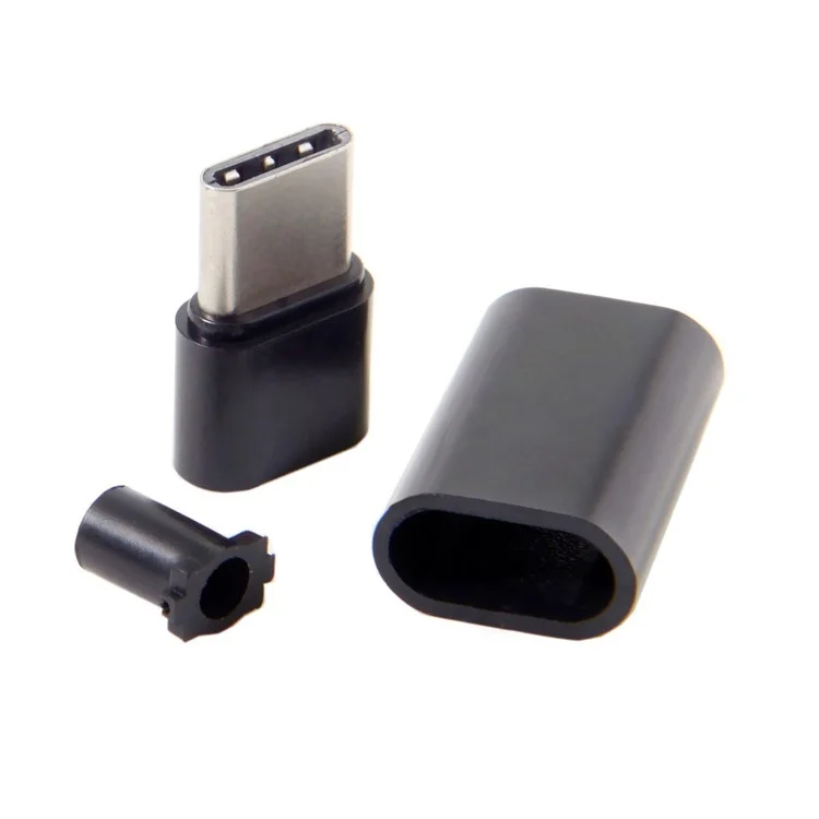 5pcs/los DIY 24Pin USB Typ-c USB-C Männlich OTG Host Typ 5.1k Widerstand Mit Schwarzer Gehäuseabdeckung