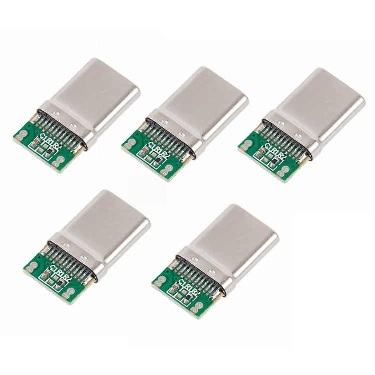 5PCS/Lot DIY 24Pin USB Type-C USB-C Male OTG Host Type 5.1k Resistor with Black Housing Cover