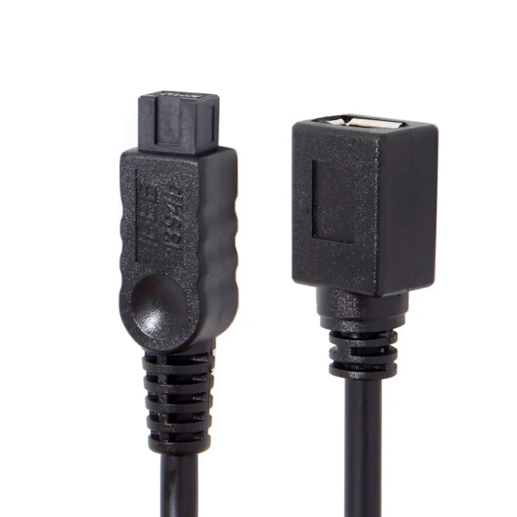Cavo CY FW-012-BK 1394 FireWire 400-to-800 Adattatore Cavo 6F-9M Corda 20cm - Nero