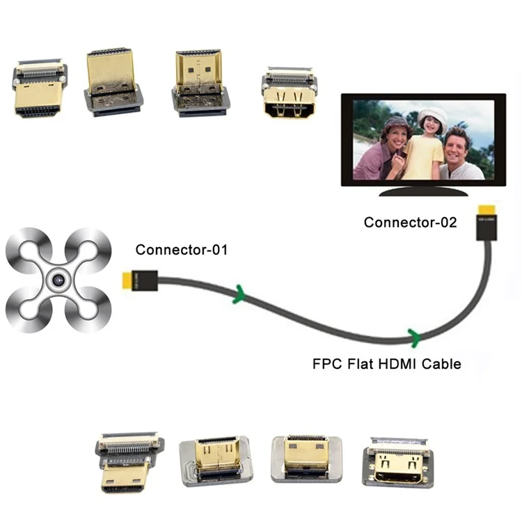 50CM CYFPV FPC Ribbon Flat Cable 0.5mm Pitch 20Pin for HDMI HDTV FPV Multicopter Aerial Photography