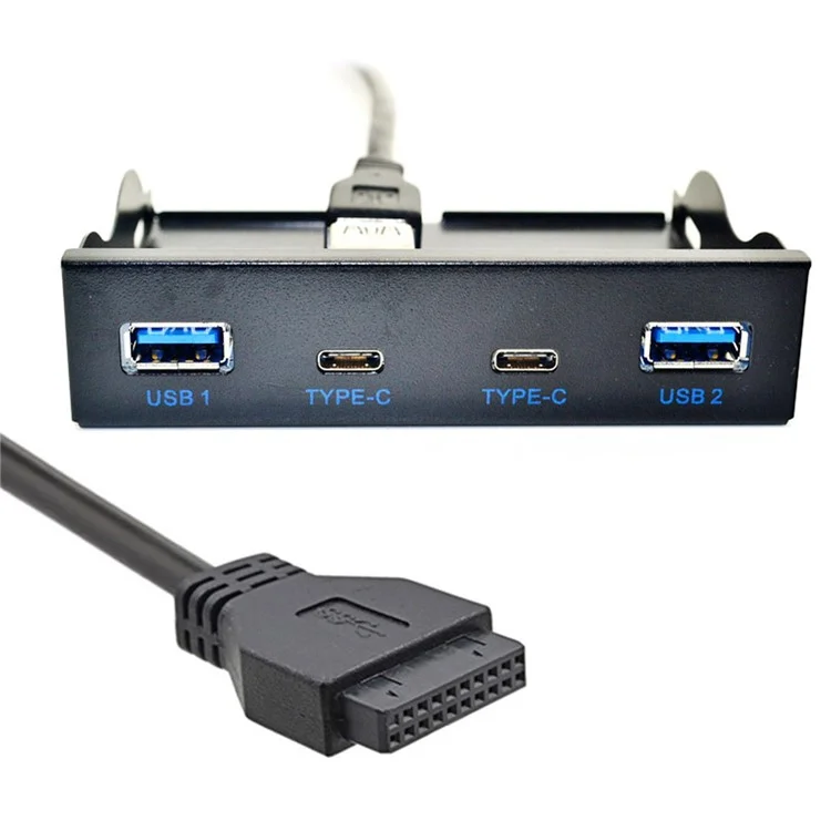 USB-C & USB 3.0 Hub 4 Ports Front Panneau à la Carte Mère Câble de Connecteur de Carte Mère Pour 3,5 '' Baie de Disquette