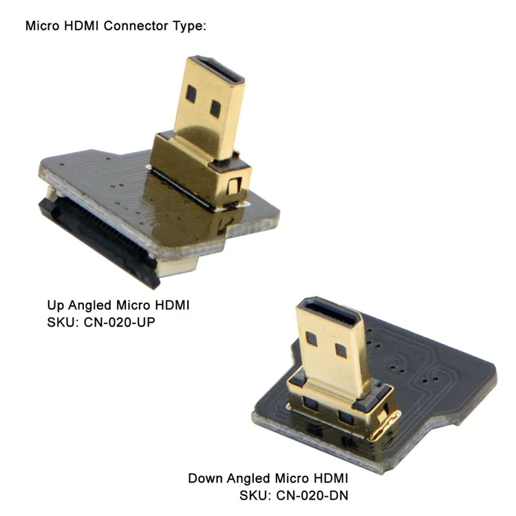 CYFPV Micro HDMI Type D Male Up Angled 90 Degree for FPV HDTV Multicopter Aerial Photography