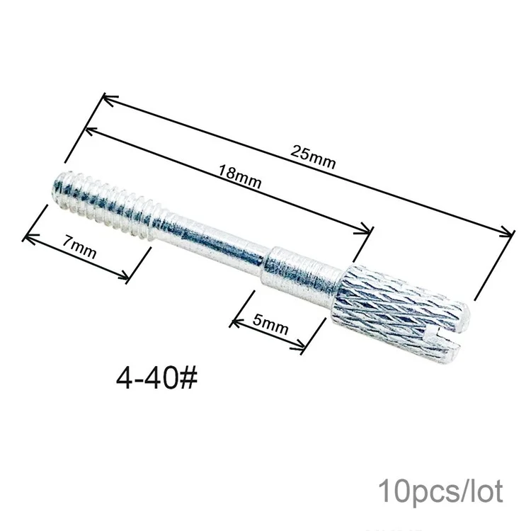 10Pcs/Lot Thumb Screws #4-40 UNC 25mm Length Stainless Steel (Type-C Male Head) for Computer Cable