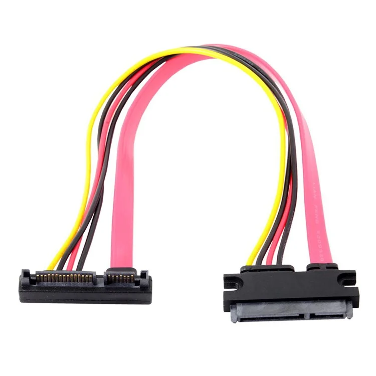 Cabo de extensão de dados e alimentação SATA III 3.0 de 30 cm, 7+15 22 pinos, SATA macho para fêmea