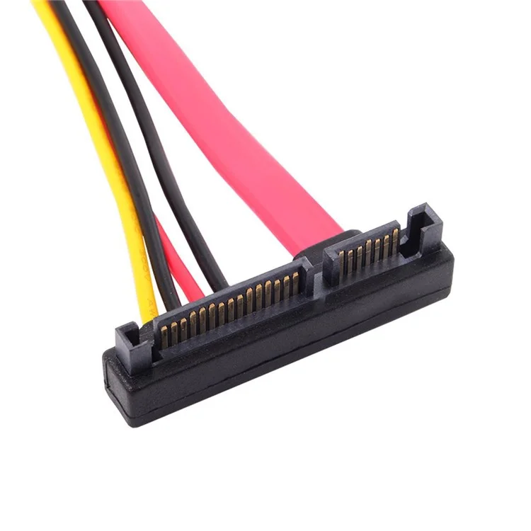 Cabo de extensão de dados e alimentação SATA III 3.0 de 30 cm, 7+15 22 pinos, SATA macho para fêmea