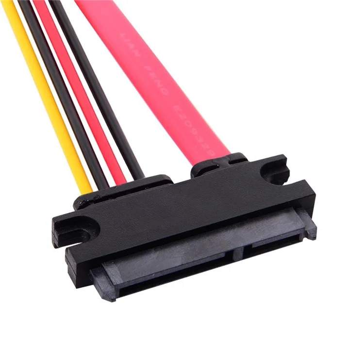 Cabo de extensão de dados e alimentação SATA III 3.0 de 30 cm, 7+15 22 pinos, SATA macho para fêmea