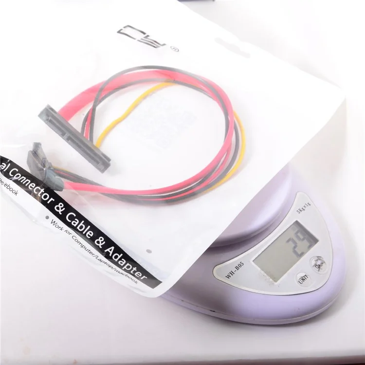 Cabo de extensão de dados e alimentação SATA III 3.0 de 30 cm, 7+15 22 pinos, SATA macho para fêmea