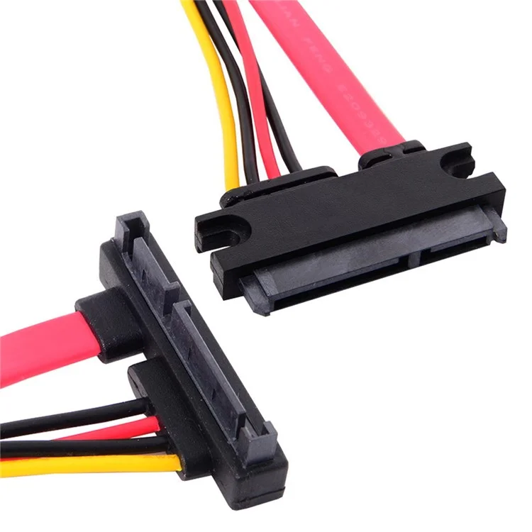 Cabo de extensão de dados e alimentação SATA III 3.0 de 30 cm, 7+15 22 pinos, SATA macho para fêmea