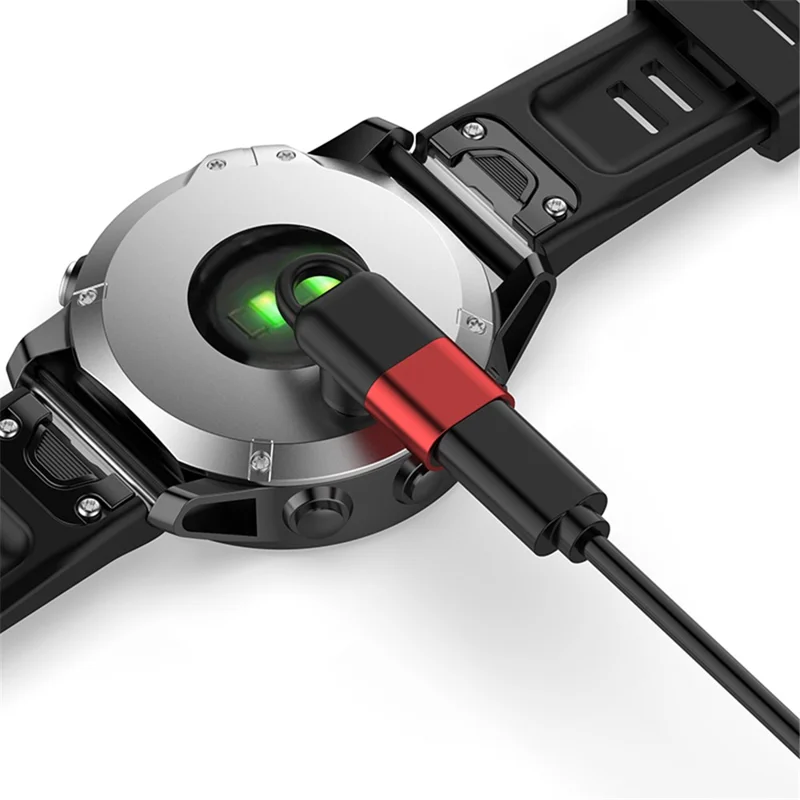 For Garmin Forerunner 255 / 255S 8-Pin Female Converter 90 Degree Elbow Charging Adapter - Red