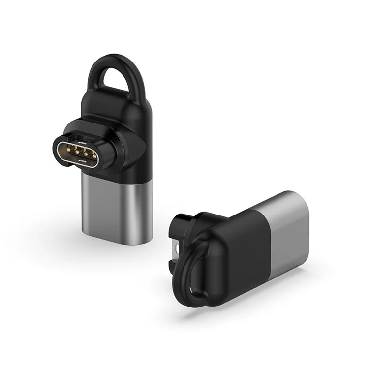 Micro Femelle Convertisseur pour Garmin Forerunner 255 / 255S 90 Degrés Coude Adaptateur de Charge - Gris