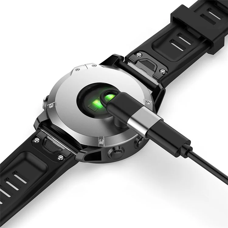 Micro Femelle Convertisseur pour Garmin Forerunner 255 / 255S 90 Degrés Coude Adaptateur de Charge - Gris