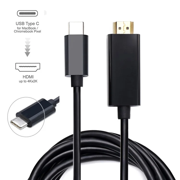 USB-C USB 3.1 Type-C Male to HDMI Male 4K Ultra-HD Adapter Cable 1.8m