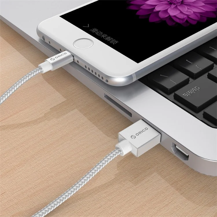 ORICO IDC-10-SV Metal MFI Certified Lightning 8Pin Woven Charging Data Cable
