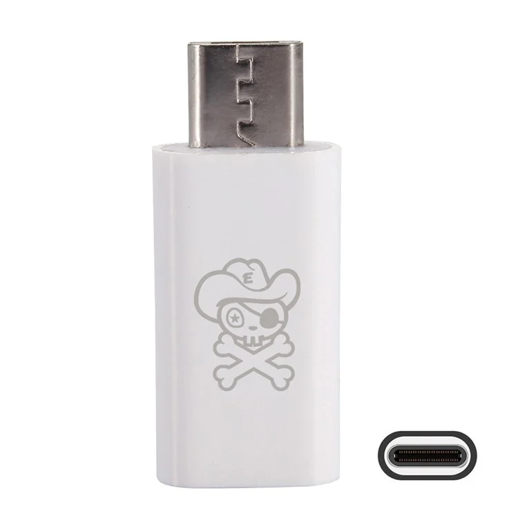 HAT PRINCE Mini USB 3.1 Type-C to Micro USB Converter Adapter (HC-5) - White
