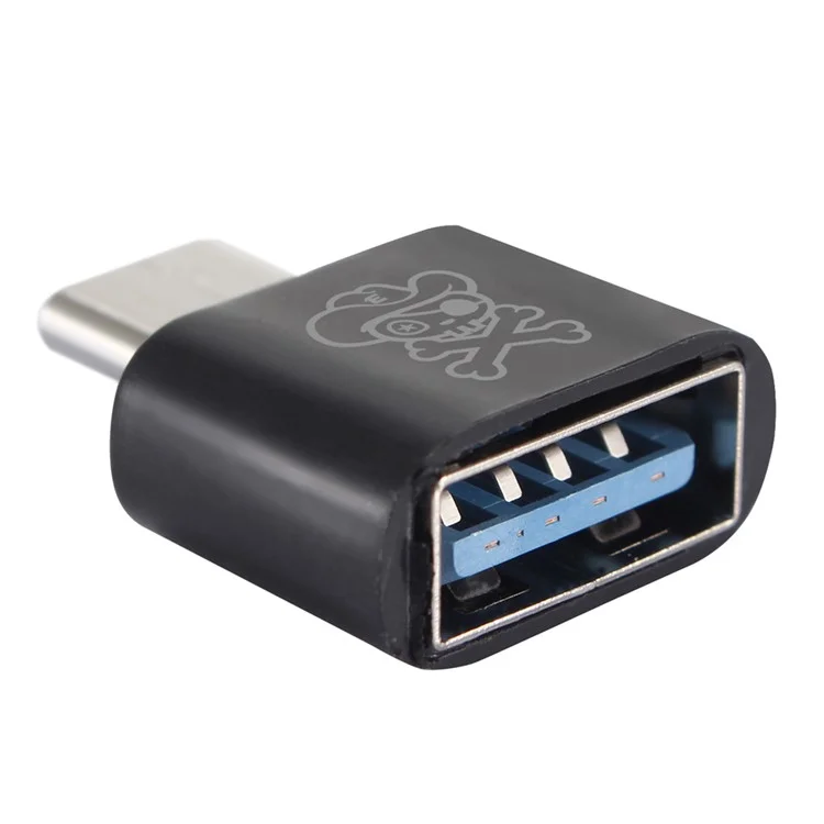 HAT PRINCE ABS Super Mini USB 2.0 Female to USB 3.1 Type-C Male OTG Adapter (HC-8) - Black