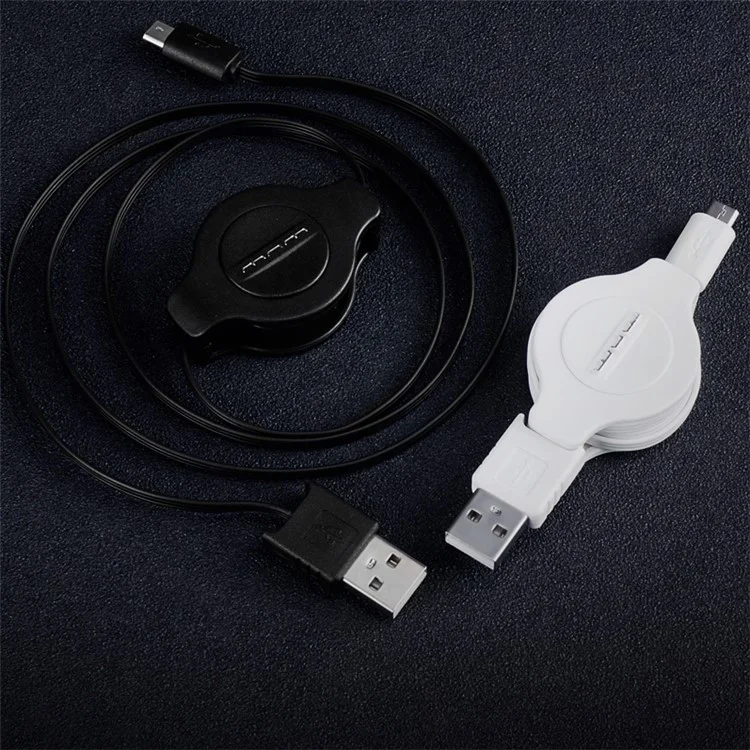 WUW Retractable Micro USB Data Charging Cable for Samsung HTC LG etc - Black