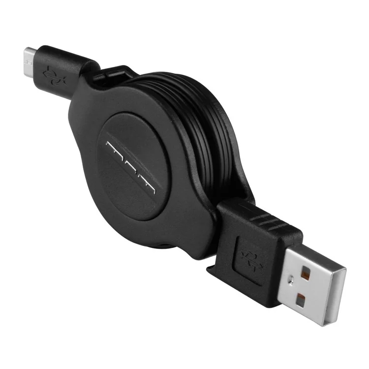 WUW Retractable Micro USB Data Charging Cable for Samsung HTC LG etc - Black