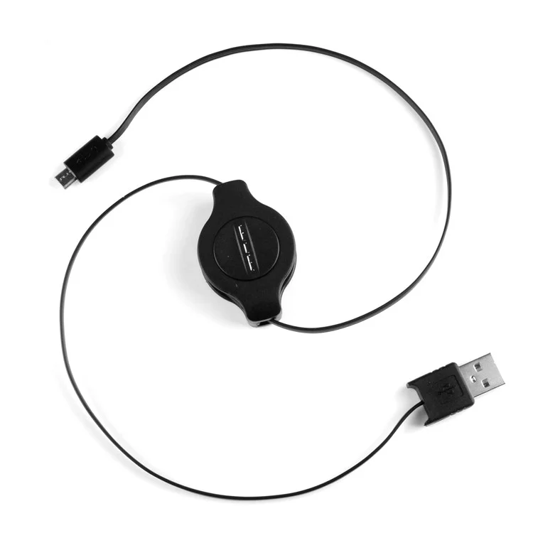 WUW Retractable Micro USB Data Charging Cable for Samsung HTC LG etc - Black