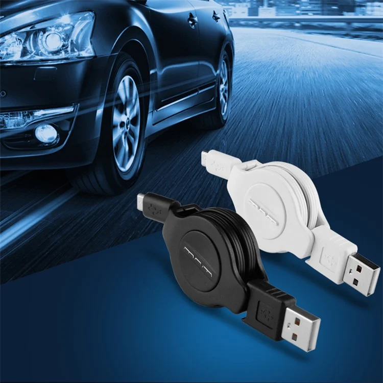 WUW Retractable Micro USB Data Charging Cable for Samsung HTC LG etc - Black