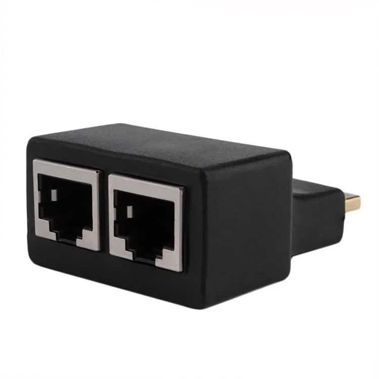 HDMI to Dual Port RJ45 Network Cable Extender by Cat 5e/6 1080P 3D HDTV Computer