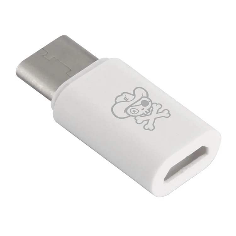 HAT PRINCE ABS Super Mini Micro USB Female to USB 3.1 Type-C Male Converter Adapter for Huawei Mate 9 - White